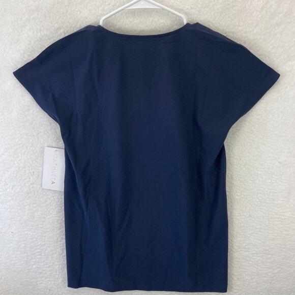 Athleta Women's Boulevard V-Neck Tee Blue Navy Size XXS NWT - Picture 8 of 9